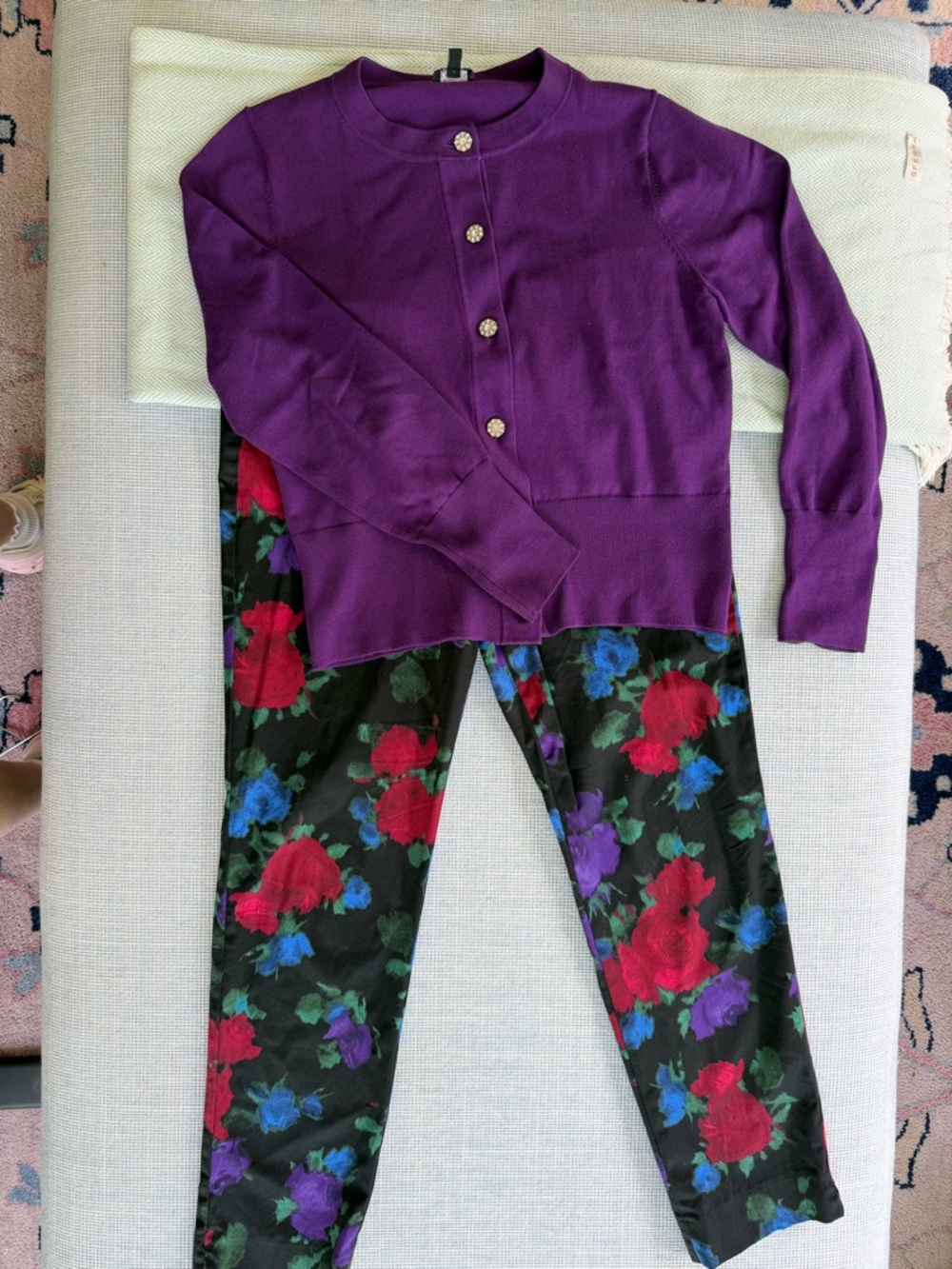 Talbots Black Red Purple Blue Green Chatham Ankle Pant size 8